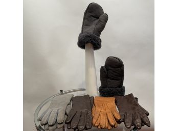 Shearling Mittens And Men's Leather Gloves
