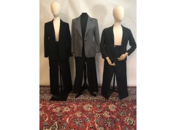 3 Striking Suits- Max Mara, Eileen Fisher, Jil Sander, Donna Karan. Approx Sz S/M