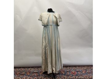 A 1960s Cotton Maxi Dress And Jacket By Elinor Simmons For Malcolm Starr, Approx Sz M