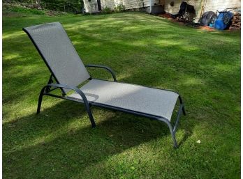 Outdoor Lounge Chair With Adjustable Back Is In Perfect Working Order.