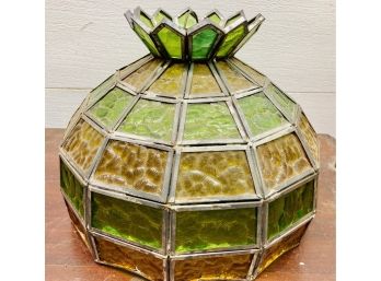 Beautiful Vintage Heavy Stained Glass Lamp Shade Fantastic
