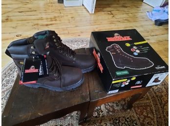 New In Box, Brahma Men's Brown Steel Toe High Top Work Boots Men's Size 10 1/2. In Perfect Condition.