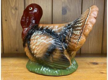 Ceramic Turkey For Your Center Piece To Hold A Large Candle Or Flowers