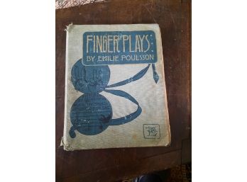 Rare Antique Book From 1893 - Finger Plays By Emilie Poulsson - Hardcover Illustrated