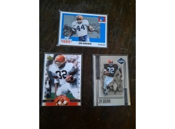 Lot Of 3 Jim Brown NFL Collector Cards - Excellent!