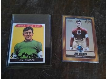 Pair Of Jim Thorpe Collectible Football Cards