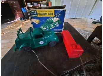 Andy Gard Remote Control No. 119 TELEPHONE TRUCK Is Battery Powered (2-D Batteries) 1950s.