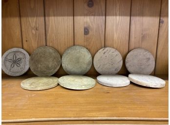 Lot Of 9 Round Coaster Stone And Marble