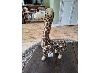 Hand Made 14' Leather Giraffe Toy Schoenhut Style 1993 With Tag.