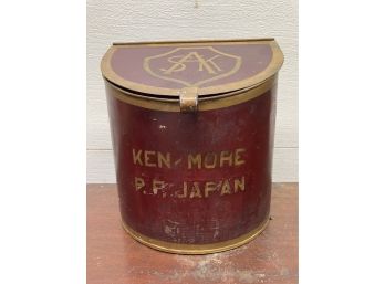Antique Counter Tin S.K.A Monogram On Lid KEN-MORE P.R. Japan Good Condition Don't Find These To Often