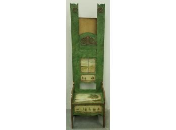 Tall Green Wooden Chair