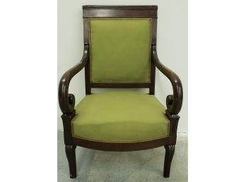 Green Vintage Upholstered Arm Chair