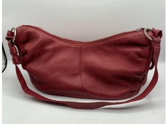 Red Leather Stone Mountain Shoulder Bag