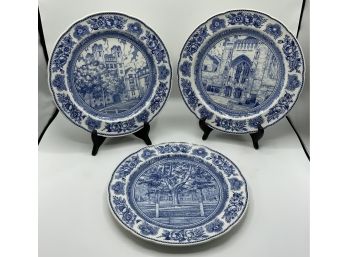 3 Antique Wedgwood Yale Plates 1931 ~  Sterling Memorial Library & More ~