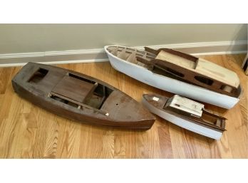 3 Wooden Model Boats