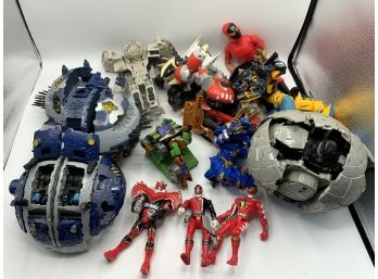 Large Lot Of Vintage Power Rangers & Transformers