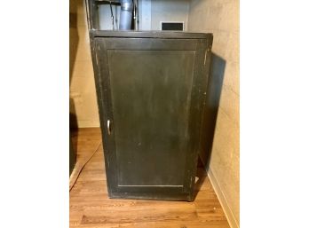 Black Painted Wood Cabinet W/4 Shelves