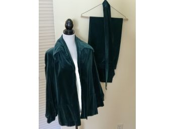 Vintage Jan Celeste Green Velvet Suit