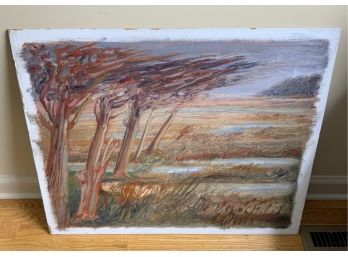 Oil Painting On Board ~ Signed Marco ~ Wind In The Marshes