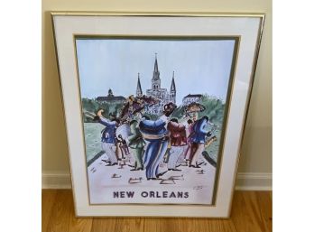 Vintage New Orleans Framed Poster ~ P Rojas 1980 ~