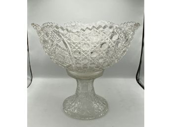 Gorgeous Antique Cut Glass Punch Bowl  W/cups
