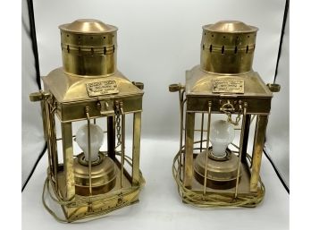 2 Antique Cargo Lights #3954 Great Britain  1939~ Electrified ~