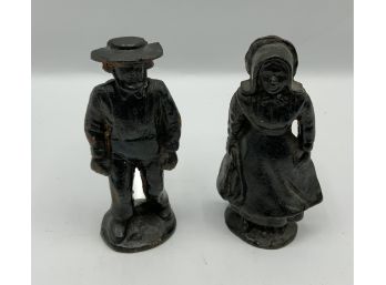 Antique Cast Iron Amish Man & Lady