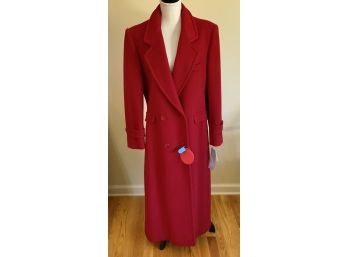 Gorgeous Evan-picone Red Wool Coat ~ Size 14 ~