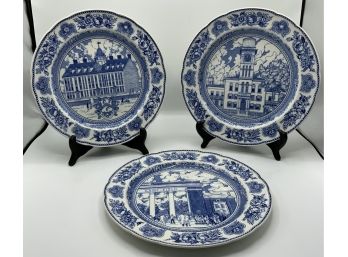 3 Antique Wedgwood Yale Plates 1931 ~ Walter Camp Memorial Gateway 1928 & More ~