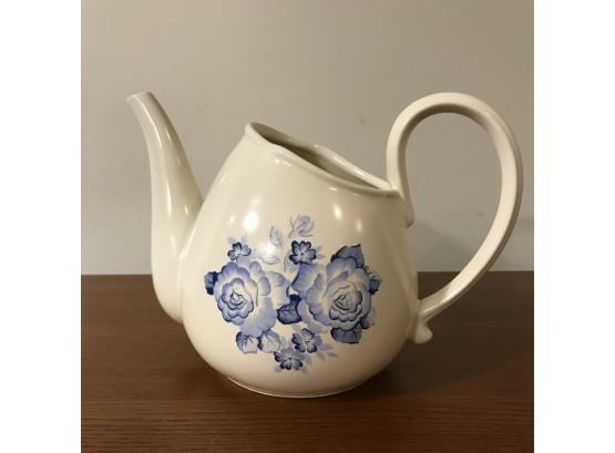 Beautiful Teapot / Pitcher With Blue Floral Design