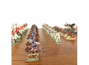 Huge Lot Of Over 100 Vintage Flat Pewter Military Figures. Kieler Zinnfiguren, Made In Germany