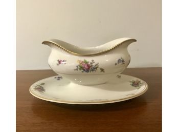 'Rose Of Lamberton' Ivory China - Gravy Boat With Attached Underplate