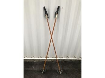 Vintage Wooden Cross Country Ski Poles , SPLITKEIN BASS (Made In Norway)