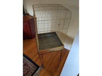 Vintage Metal Birdcage With Stand