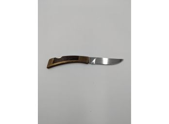 Gerber Folding Pocket Knife - Brass & Wood
