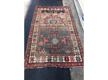 An Antique Handwoven Turkish Carpet 53 X 89