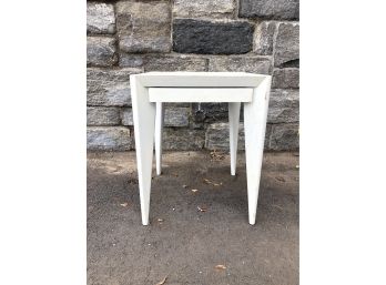 A White Painted Wood Bedside Table With Drawer - MCM Vibe