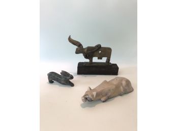 John Russo Signed  Sculpture - Bronze Bull And More