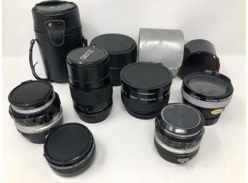 A Set Of 6 Assorted Camera Lenses - Nikkor, Tamran, Deitz And More