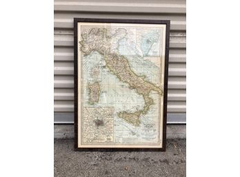 Vintage Framed Map Of Italy
