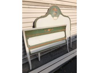 Antique Hand Painted Twin Bedframe - Berkley & Gray Furniture