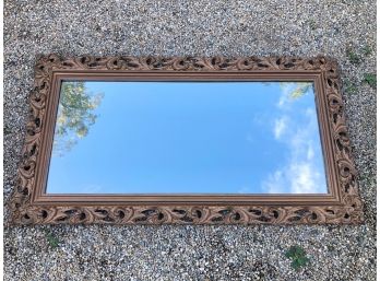 An Antique Carved Wood Gilt Mirror 4'x 2'