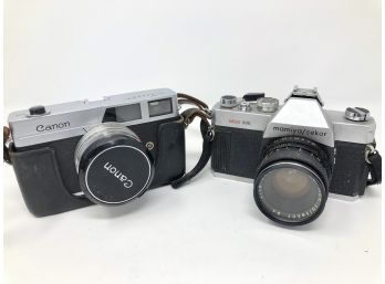 A Pair Of Beginner Vintage 35mm Canon Canonet And Miyama/Sekor MSX 500