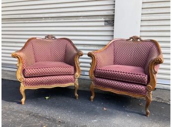 A Pair Of Art Deco Antique Club Chairs