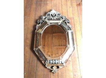 Venetian Etched And Cut Glass Antique Mirror - 52 X 30