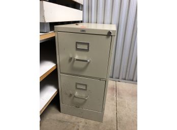 A Metal 2 Drawer File Cabinet