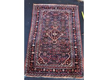 A Vintage Hand Knotted Wool Persian Carpet 40 X 60