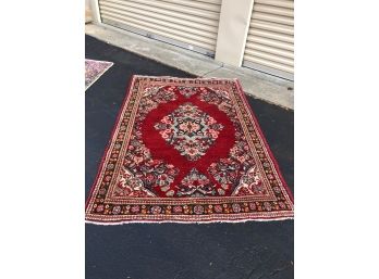 An Antique Hand Knotted Rug  In Wool- 51 X 80