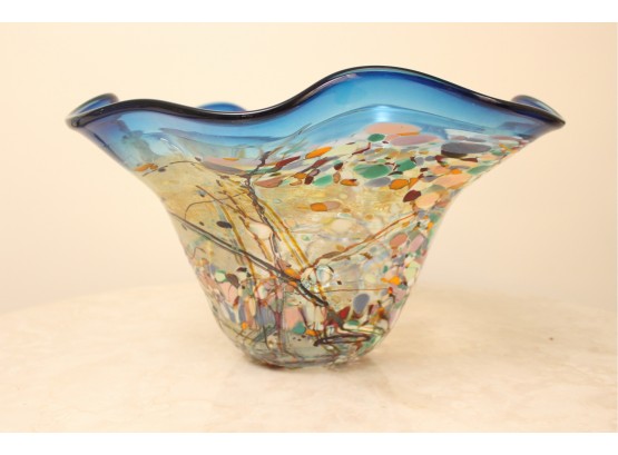 Handcrafted Vibrant Glass Art Vase By John Gerletti