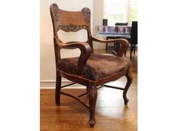 Carved Oak  Vintage Chair
